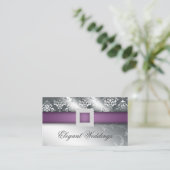 Hochzeitsplaner Jewel Lila Silver Visitenkarte (Stehend Vorderseite)