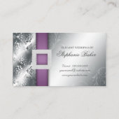 Hochzeitsplaner Jewel Lila Silver Visitenkarte (Rückseite)