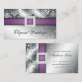 Hochzeitsplaner Jewel Lila Silver Visitenkarte (Vorne/Hinten)