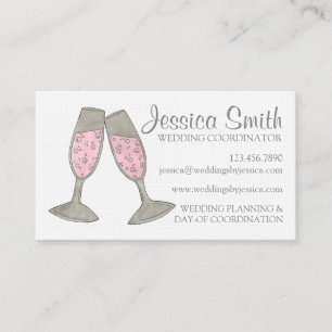 Hochzeitsplaner Koordinator Bubbly Pink Champagne Visitenkarte
