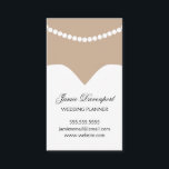 Hochzeitsplaner Minimal Chic Dress Pearl Necklace Terminkarte<br><div class="desc">Minimalistische,  schicke und moderne Visitenkarte. Hochzeitskleid und Perlenhalskette über feine Haut. Elegante Schriftart in Schwarz.</div>