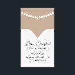Hochzeitsplaner Minimal Chic Dress Pearl Necklace Terminkarte<br><div class="desc">Minimalistische,  schicke und moderne Visitenkarte. Hochzeitskleid und Perlenhalskette über feine Haut. Elegante Schriftart in Schwarz.</div>