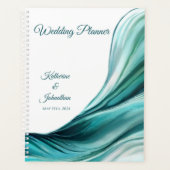 Hochzeitsplaner Moderne Abstrakt-Smaragdgrün- Planer (Vorderseite)