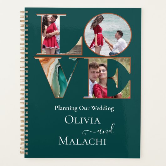 Hochzeitsplaner Moderner Abstrakter Agate Jade Planer (Vorderseite)