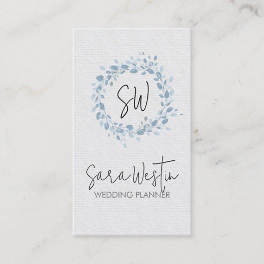 Hochzeitsplaner Monogramm Visitenkarte (Vorderseite)
