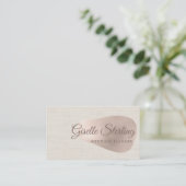 Hochzeitsplaner Neutrales Beige Leinen Abstract Visitenkarte (Stehend Vorderseite)