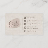 Hochzeitsplaner Neutrales Beige Leinen Abstract Visitenkarte (Rückseite)