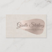 Hochzeitsplaner Neutrales Beige Leinen Abstract Visitenkarte (Vorderseite)
