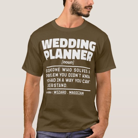 Hochzeitsplaner Noun Verlobung Organisation Funny T-Shirt (Vorderseite)