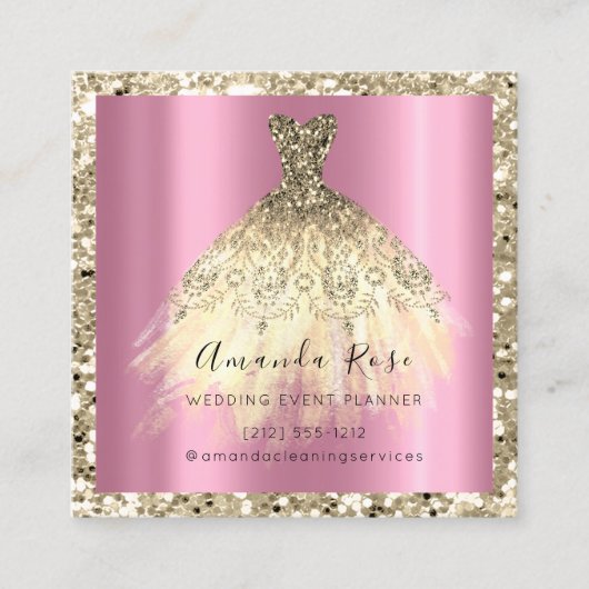 Hochzeitsplaner Orchid Gold Glitzer Park Terminkarte (Vorderseite)