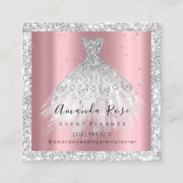 Hochzeitsplaner Pink Confetti Silver Gray Terminkarte