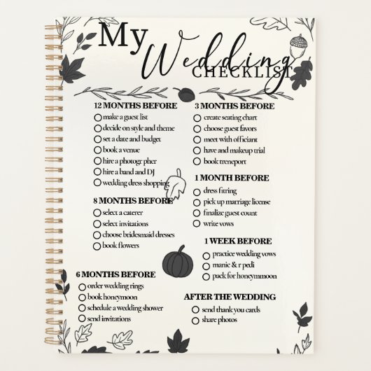 Hochzeitsplaner Planer (Vorderseite)