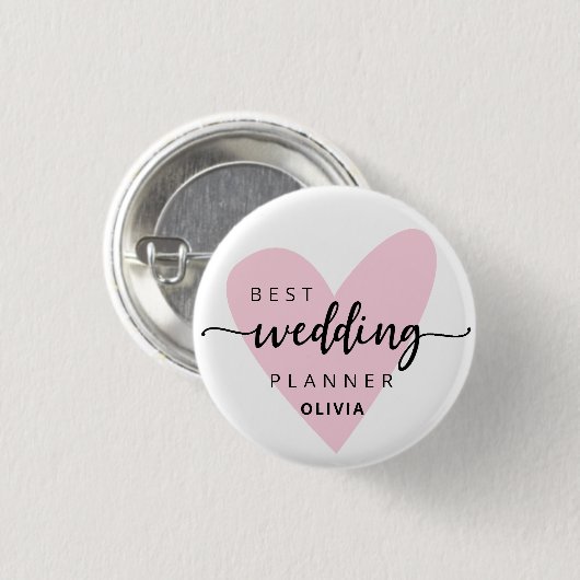 Hochzeitsplaner Rosa Button (Vorne & Hinten)