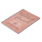 Hochzeitsplaner Rosa - Rose Gold Sparkle Glitzer Notizblock (Linke Seite)