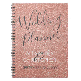 Hochzeitsplaner Rosa - Rose Gold Sparkle Glitzer Notizblock