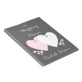 Hochzeitsplaner rosa und grau mit Herz und Namen Notizblock (Rechte Seite)