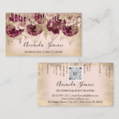 Hochzeitsplaner-Rose Blume Tropfen QR-Logo Visitenkarte (Vorne/Hinten)