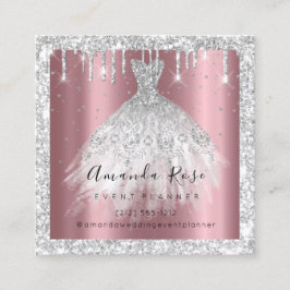 Hochzeitsplaner Rose Confetti Silver Tropfen Terminkarte