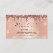 Hochzeitsplaner Rose Glitzer Tropfen Kronen Visitenkarte (Rückseite)