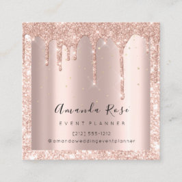 Hochzeitsplaner Rose Gold Confetti Tropfen VIP Terminkarte