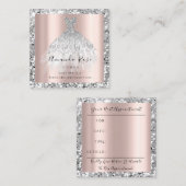 Hochzeitsplaner Rose Gold GlitterSilver Gray Terminkarte (Vorne/Hinten)