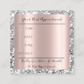 Hochzeitsplaner Rose Gold GlitterSilver Gray Terminkarte (Rückseite)