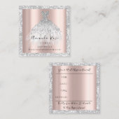 Hochzeitsplaner Rose Gold GlitterSilverGray Terminkarte (Vorne/Hinten)
