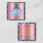 Hochzeitsplaner Rose Gold Glitzer Blue Navy Terminkarte (Vorne/Hinten)