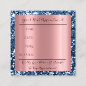 Hochzeitsplaner Rose Gold Glitzer Blue Navy Terminkarte (Rückseite)