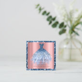 Hochzeitsplaner Rose Gold Glitzer Blue Navy Terminkarte (Stehend Vorderseite)