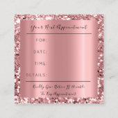 Hochzeitsplaner Rose Gold Glitzer Spark Terminkarte (Rückseite)