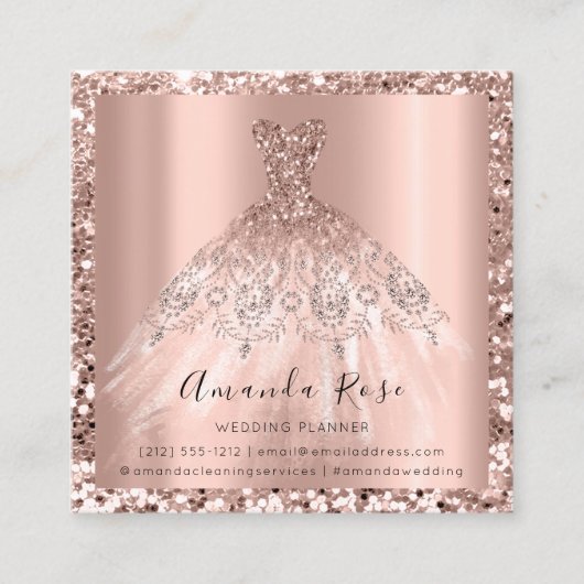 Hochzeitsplaner Rose Rosa Foto Logo VIP Terminkarte (Vorderseite)