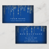 Hochzeitsplaner Schwarz-weiß Blu Gold Streicher Visitenkarte (Vorne/Hinten)