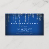 Hochzeitsplaner Schwarz-weiß Blu Gold Streicher Visitenkarte (Rückseite)