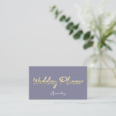 Hochzeitsplaner Script Gold QR Code Logo Grau blau Visitenkarte (Stehend Vorderseite)