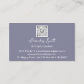 Hochzeitsplaner Script Gold QR Code Logo Grau blau Visitenkarte (Rückseite)