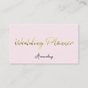 Hochzeitsplaner Script Gold QR Code Logo Rosa Visitenkarte