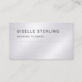 Hochzeitsplaner Silber Metallic Professionell Visitenkarte (Vorderseite)