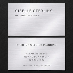 Hochzeitsplaner Silber Metallic Professionell Visitenkarte