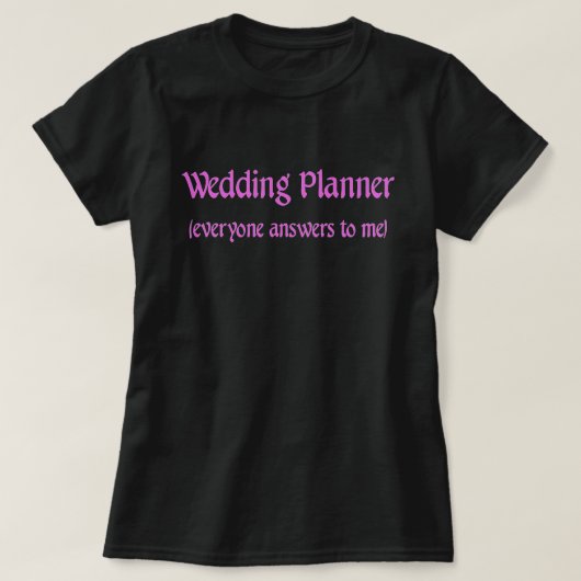 Hochzeitsplaner T-Shirt (Design vorne)