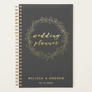 Hochzeitsplaner - Typografie mit Grau- und Goldsch Planer