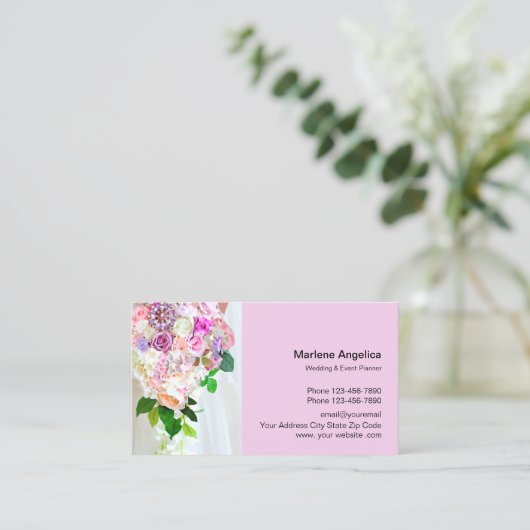 Hochzeitsplaner und Veranstaltungsplaner Visitenkarte (Stehend Vorderseite)