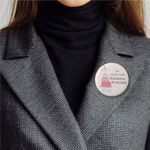HOCHZEITSPLANER Verspielte Süße Rosa Torte Chic Button