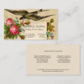 Hochzeitsplaner Vintage Rote Rosen Bluebird Visitenkarte (Vorne/Hinten)