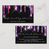 Hochzeitsplaner Violet Tropfens Spark Black Visitenkarte (Vorne/Hinten)