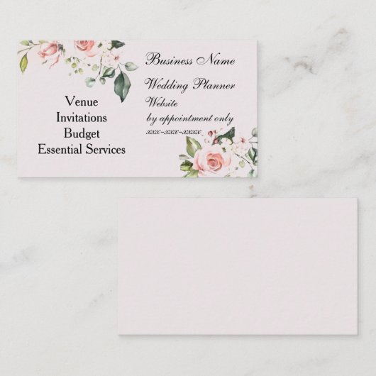 "Hochzeitsplaner" Visitenkarte (Vorne/Hinten)