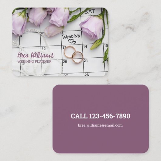 Hochzeitsplaner Visitenkarte (Vorne/Hinten)