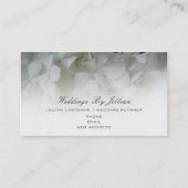 Hochzeitsplaner Visitenkarte - weiße Hydrangeas (Vorderseite)