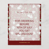 Hochzeitsplaner | Vorlage für Red Burgundy Gold Ro Flyer (Hinten)