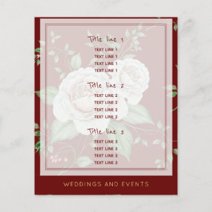 Hochzeitsplaner Vorlage für Red Burgundy Gold Ro Flyer